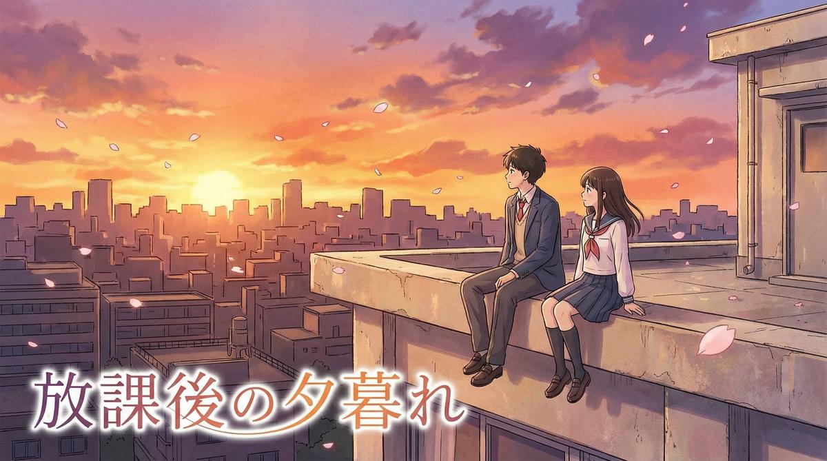 抖荫短视频动漫-黄昏校园恋曲